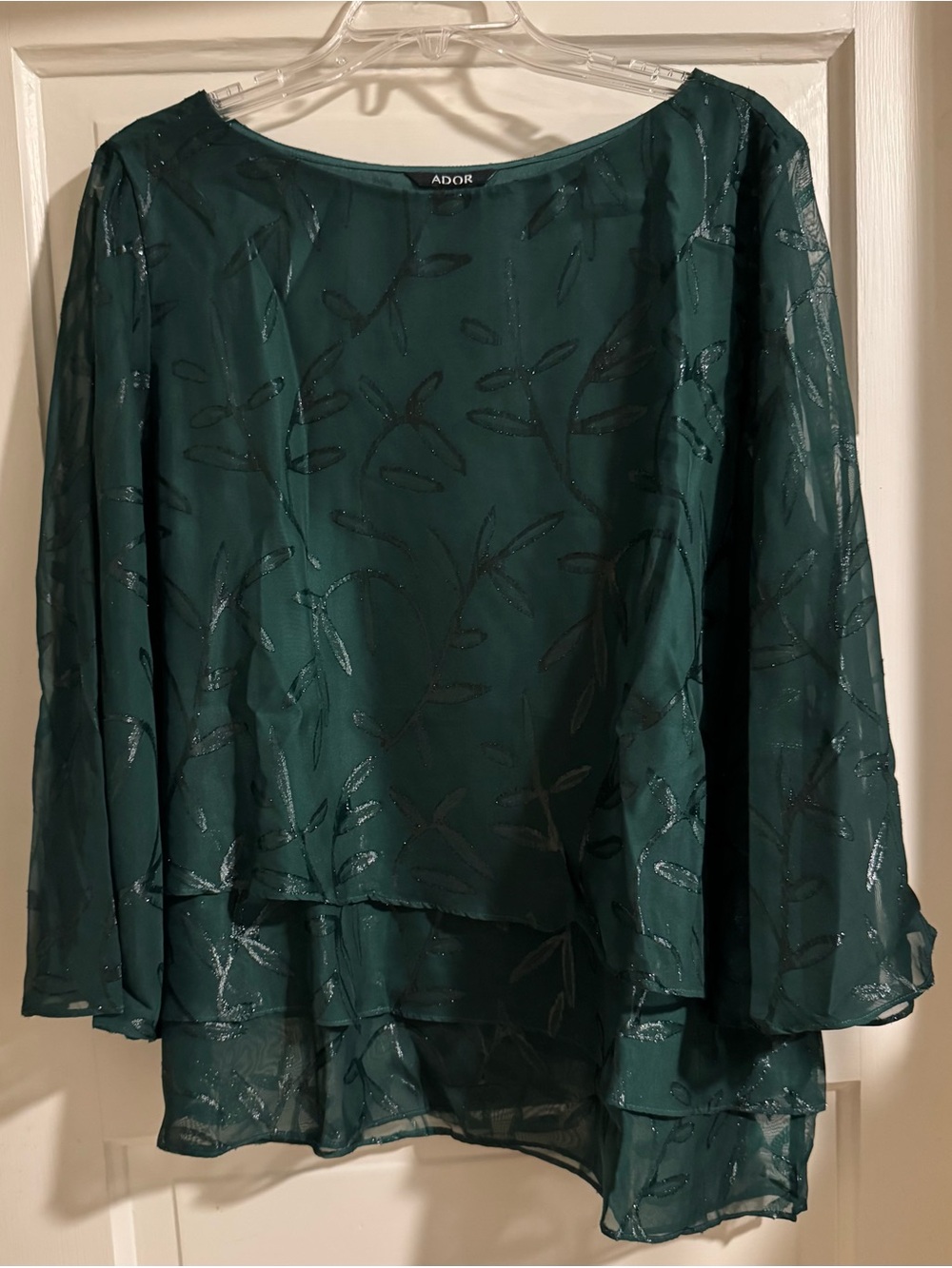 Women's Emerald Green Layered Chiffon Skirt